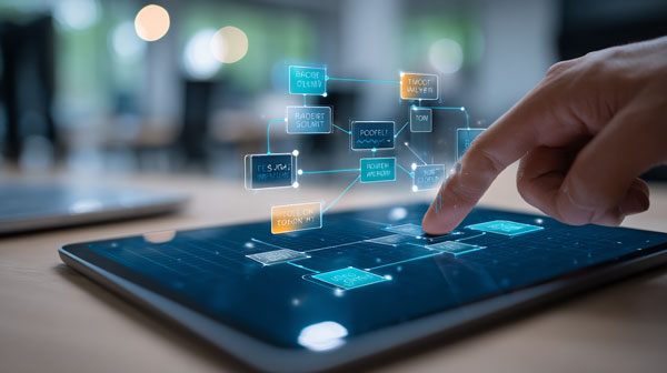 Prozessoptimierung und digitale Befähigung Symbol